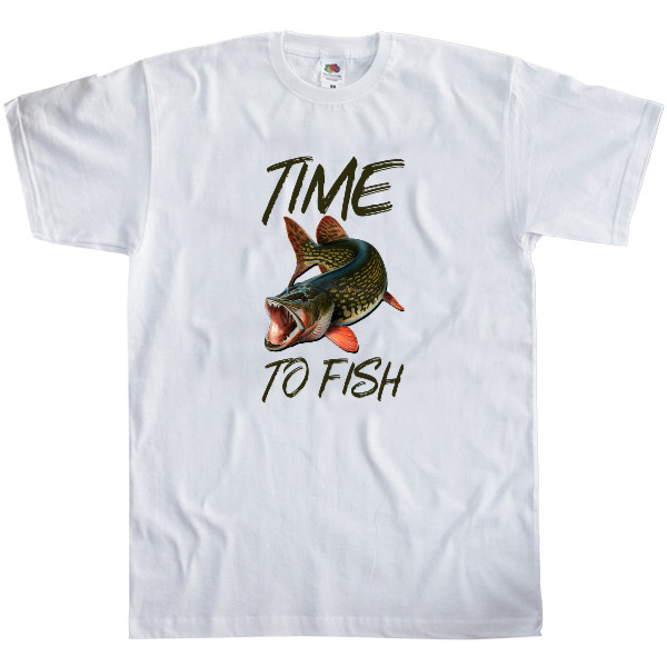 Men's T-Shirt Fruit of the loom - Time to fish - Mfest