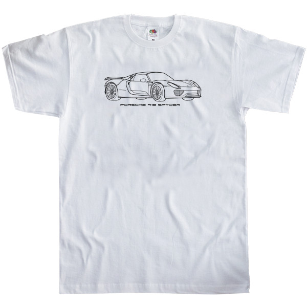 Футболка Классика Мужская Fruit of the loom - Porsche - Logo 13 - Mfest