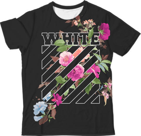 Футболка 3D Чоловіча - Off-White (Flowers) - Mfest