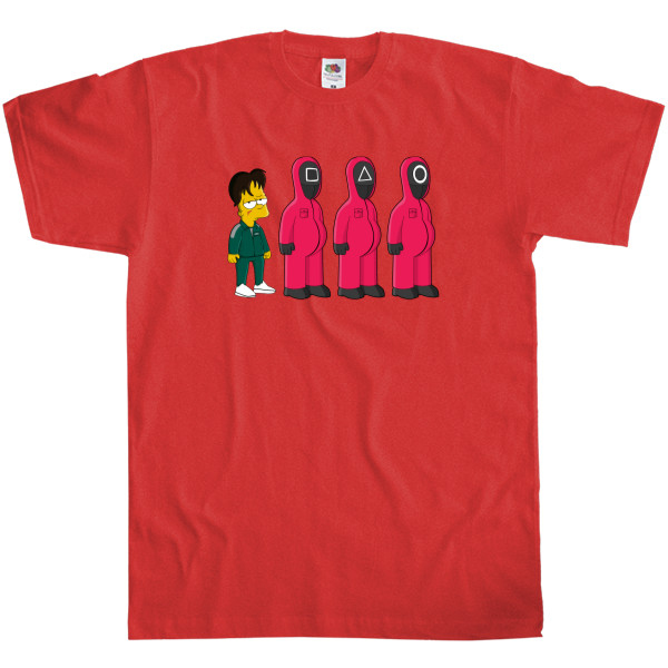 Men's T-Shirt Fruit of the loom - Simpson Squid Game - Mfest