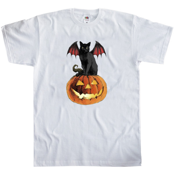 Men's T-Shirt Fruit of the loom - Halloween cat - Mfest