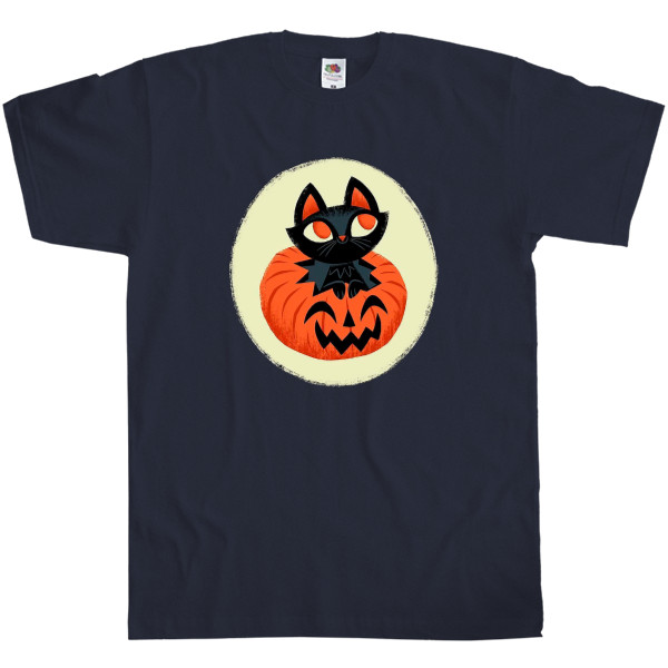 Men's T-Shirt Fruit of the loom - Pumpkin cat - Mfest