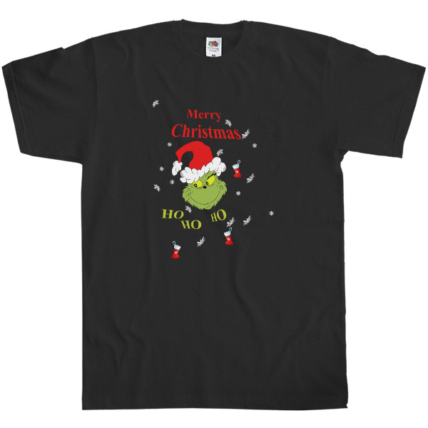 Men's T-Shirt Fruit of the loom - Grinch, Merry Christmas, Гринч - Mfest