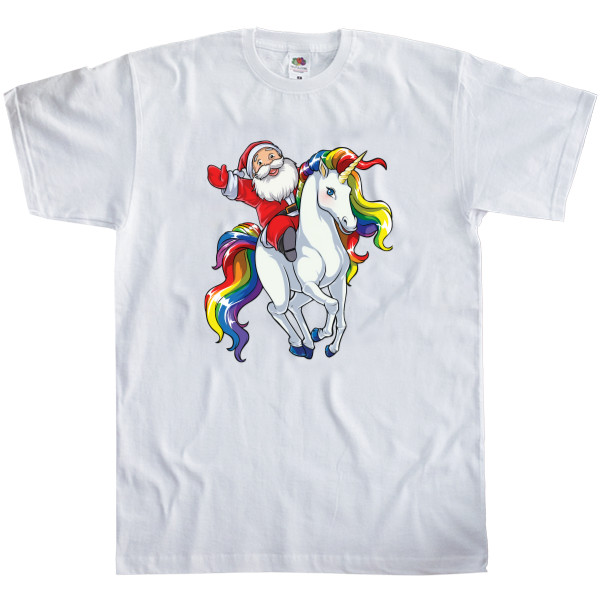 Men's T-Shirt Fruit of the loom - Unicorn Santa - Mfest