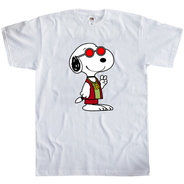 Men's T-Shirt Fruit of the loom - Hippie Snoopy - Mfest