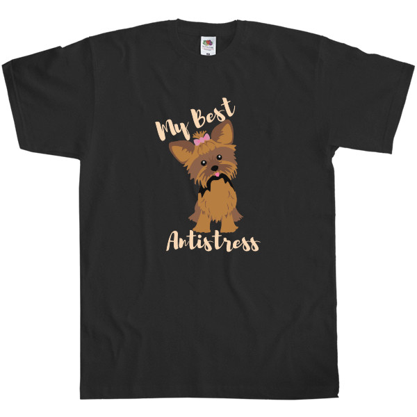 Men's T-Shirt Fruit of the loom - Yorkshire Terrier Best Antistress, I Love My Pet - Mfest