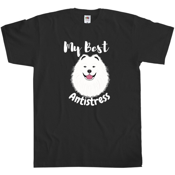 Men's T-Shirt Fruit of the loom - Samoyed Best Antistress, Cute Samoyed Dog - Mfest