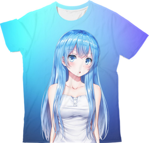 Man's T-shirt 3D - GIRL (BLUE) - Mfest