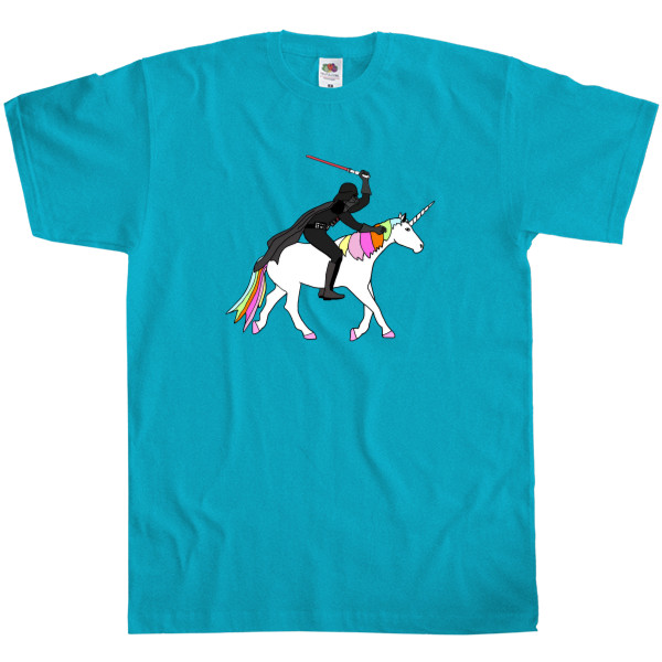 Men's T-Shirt Fruit of the loom - Darth Vader Unicorn - Mfest