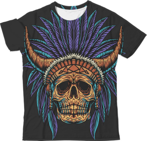 Man's T-shirt 3D - indian skull - Mfest