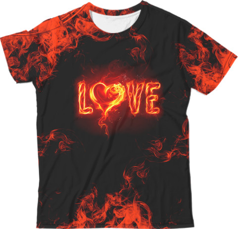 Man's T-shirt 3D - Fire love - Mfest