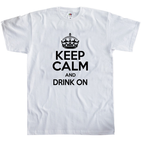 Футболка Классика Мужская Fruit of the loom - Keep calm and drink on - Mfest