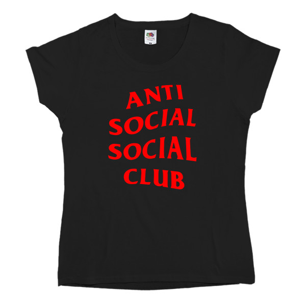 Women's T-shirt Fruit of the loom - Anti social social club 01 red - Mfest