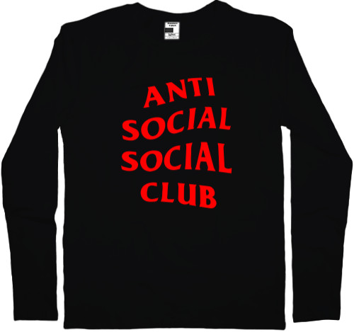 Футболка з Довгим Рукавом Чоловіча - Anti social social club 01 red - Mfest