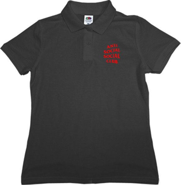 Women's Polo Shirt Fruit of the loom - Anti social social club 01 red - Mfest