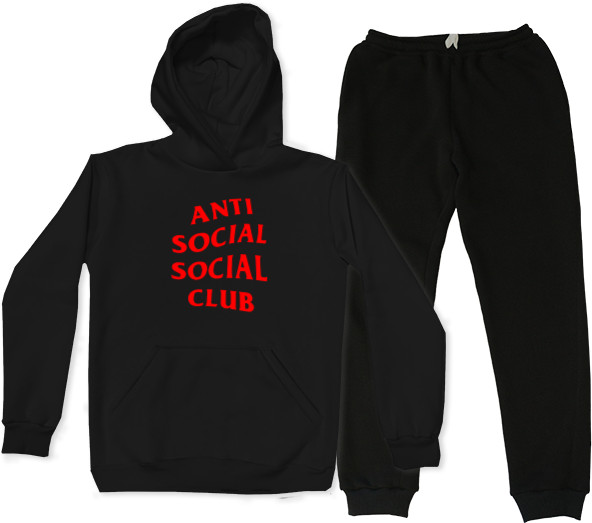 Костюм спортивный Женский - Anti social social club 01 red - Mfest