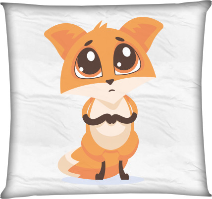 Square Throw Pillow - Сute little fox - Mfest