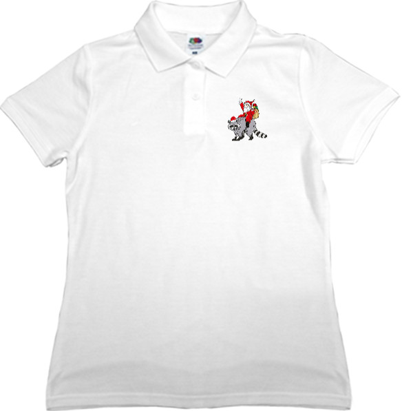 Women's Polo Shirt Fruit of the loom - Дід Мороз і єнот - Mfest