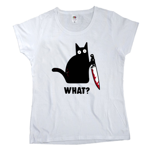 Women's T-shirt Fruit of the loom - CAT WHAT (MEME) - Mfest