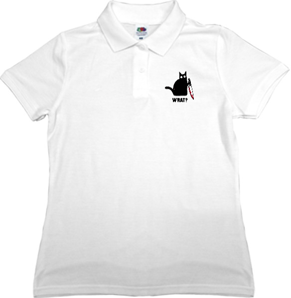 Women's Polo Shirt Fruit of the loom - CAT WHAT (MEME) - Mfest