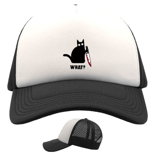 Kids' Trucker Cap - CAT WHAT (MEME) - Mfest