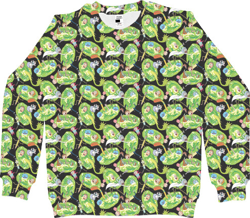 Men's Sweatshirt 3D - РИК И МОРТИ (ПАТТЕРН) 2 - Mfest