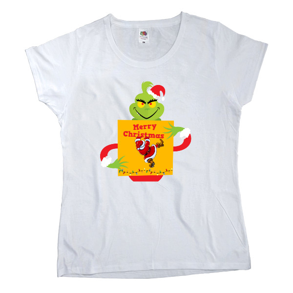 Women's T-shirt Fruit of the loom - Ґрінч щасливого різдва - Mfest