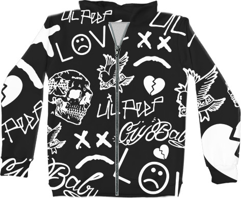 Kids' Zip-through Hoodie 3D - Lil Peep - Mfest