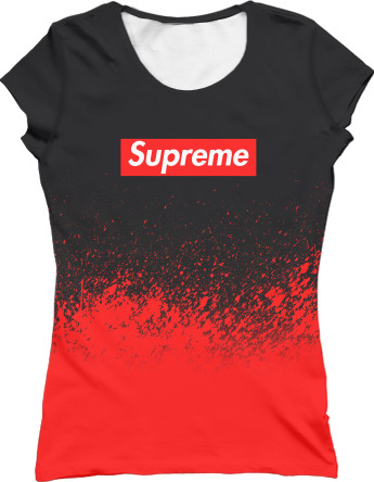 Women's T-Shirt 3D - Supreme (Красная краска) - Mfest