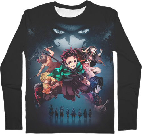 Kids' Longsleeve Shirt 3D - Клинок, рассекающий демонов 1 - Mfest