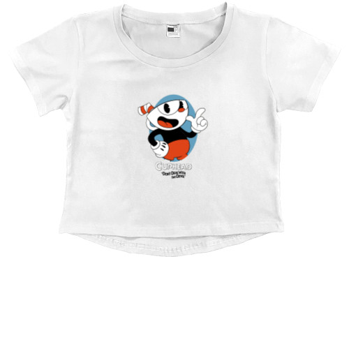 Kids' Premium Cropped T-Shirt - CupHead (1) - Mfest