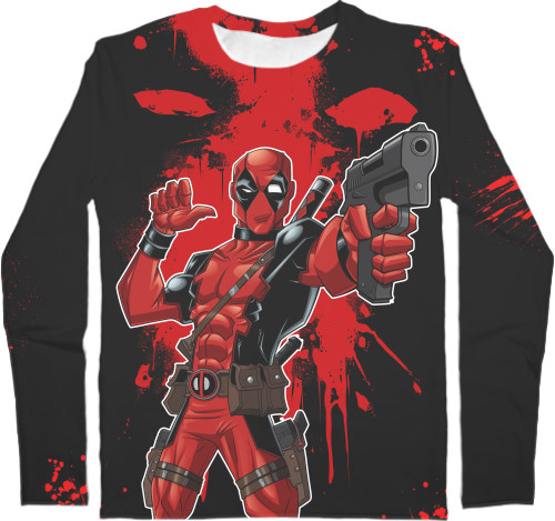 Men's Longsleeve Shirt 3D - Deadpool (3) - Mfest