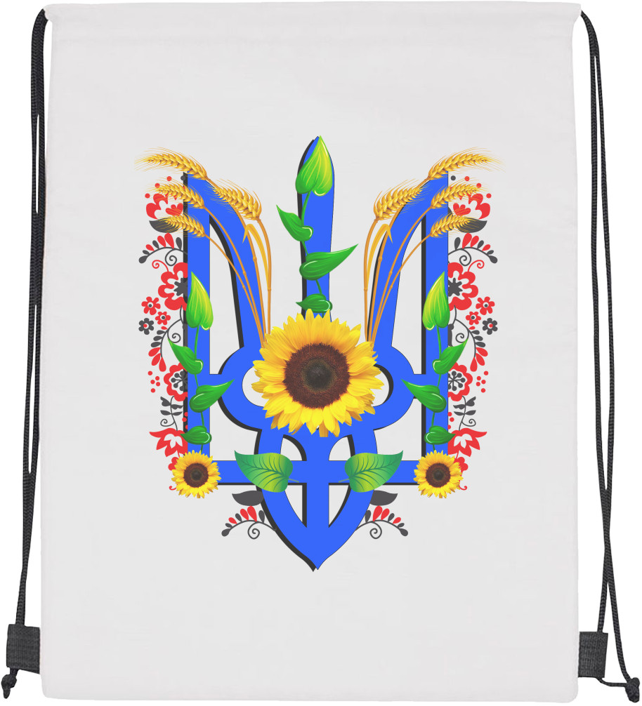 Drawstring Bag - Тризуб з квітами - Mfest