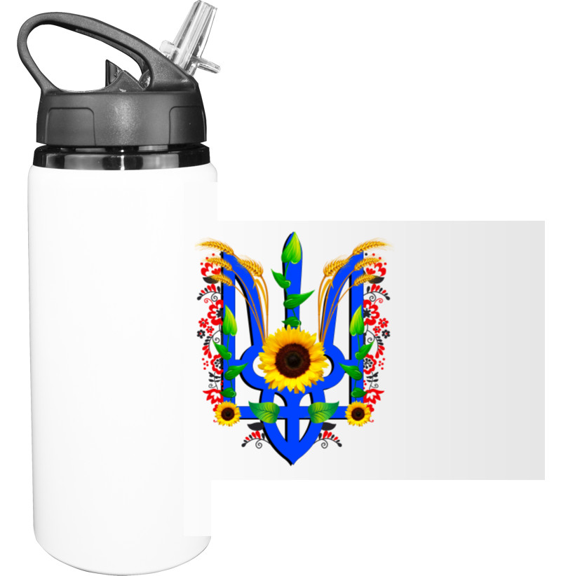 Sport Water Bottle - Тризуб з квітами - Mfest