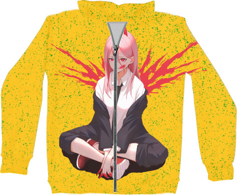 Unisex Zip-through Hoodie 3D - Power Chainsaw Man - Mfest