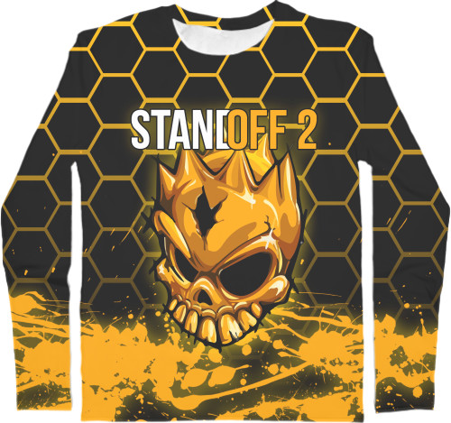 Kids' Longsleeve Shirt 3D - STANDOFF 2 [GOLD SKULL] 3 - Mfest