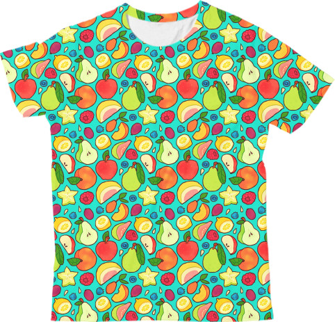 Kids' T-Shirt 3D - Вкусные фрукты (1) - Mfest