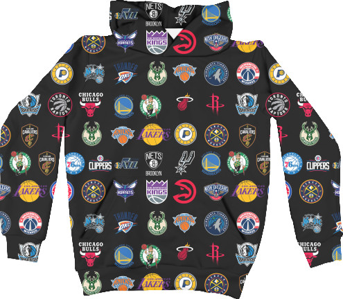 Unisex Hoodie 3D - NBA (ЛОГОТИПЫ 1) - Mfest