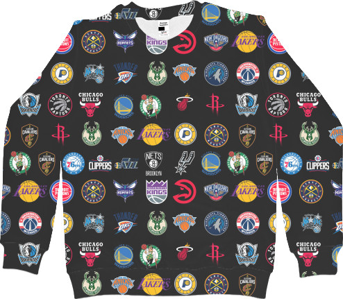 Kids' Sweatshirt 3D - NBA (ЛОГОТИПЫ 1) - Mfest