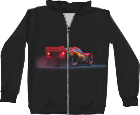 Unisex Zip-through Hoodie 3D - Молния Маквин Тачки - Mfest