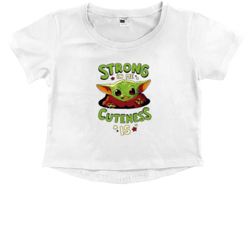 Kids' Premium Cropped T-Shirt - Baby Yoda 2 - Mfest