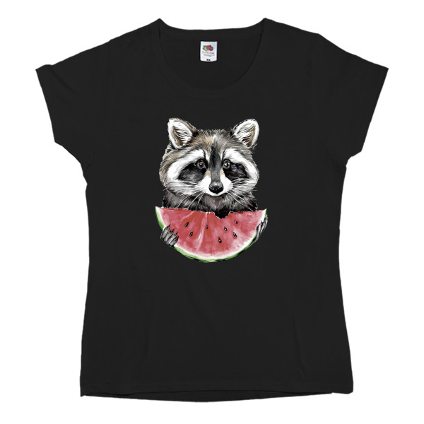 Women's T-shirt Fruit of the loom - Енот 4 - Mfest