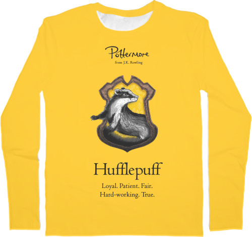 Men's Longsleeve Shirt 3D - Hufflepuff - Mfest