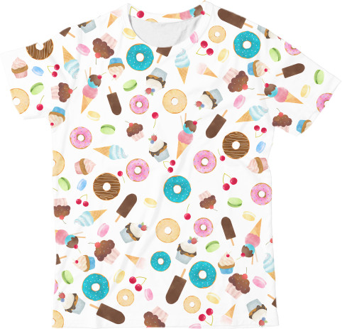 Kids' T-Shirt 3D - Пончики - Mfest