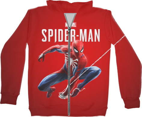 Unisex Zip-through Hoodie 3D - Человек паук (Spider-man) - Mfest