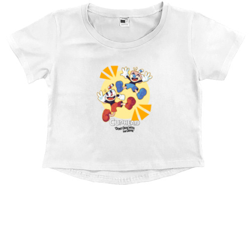 Kids' Premium Cropped T-Shirt - CupHead (2) - Mfest