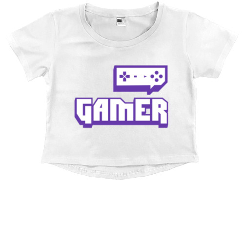 Kids' Premium Cropped T-Shirt - Gamer (Twitch) - Mfest