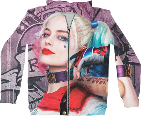 Unisex Zip-through Hoodie 3D - Харли Квинн (Harley Quinn) - Mfest