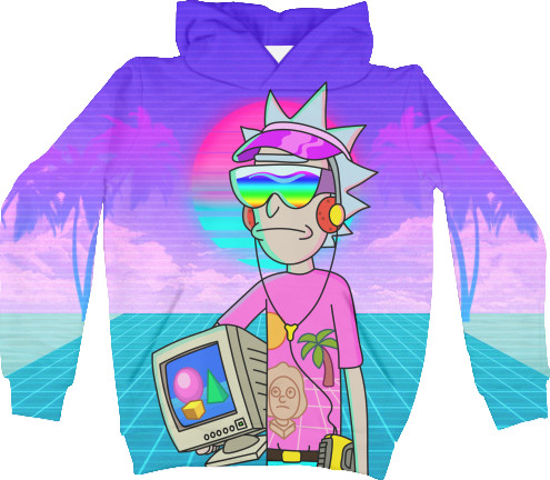 Unisex Hoodie 3D - Rick and Morty (Retro Style) 2 - Mfest