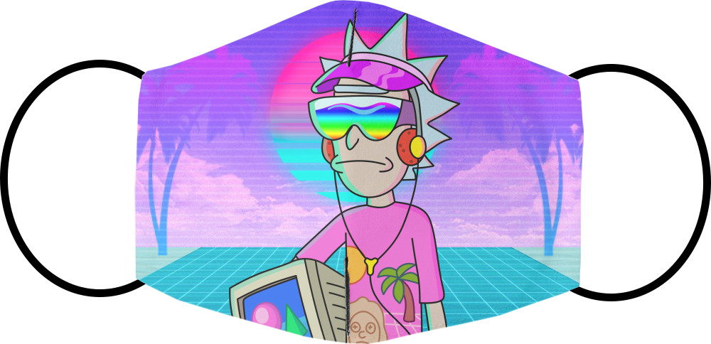 Face Mask - Rick and Morty (Retro Style) 2 - Mfest